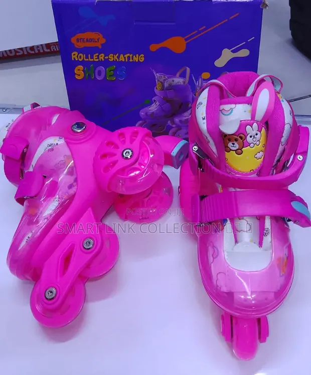 Adjustable Roller Skating Shoes (Pink) - 1