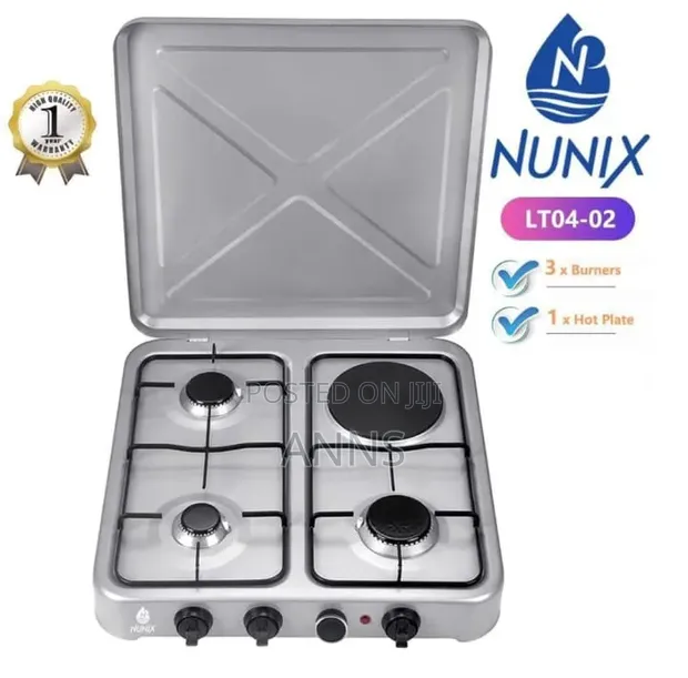 Nunix Table Top Cooker - 3 Gas + 1 Electric Burner - 1