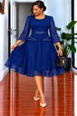 Chiffon Circular Dress yenye Peplum - 2