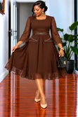 Chiffon Circular Dress yenye Peplum - 4