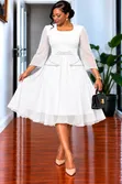 Chiffon Circular Dress yenye Peplum - 5