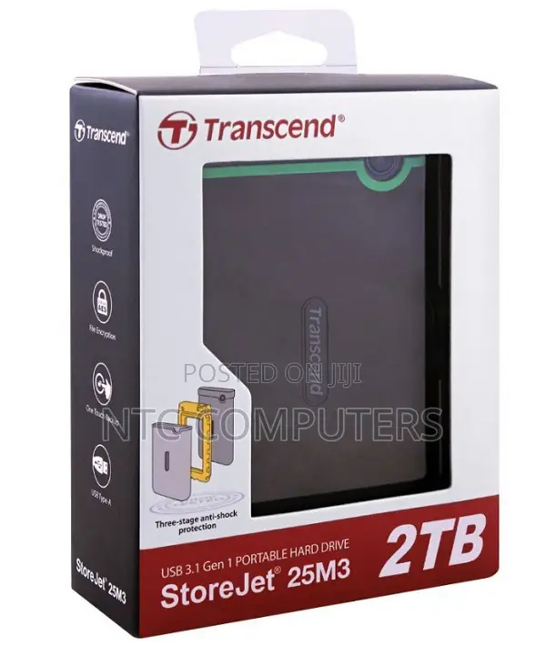 Transcend StoreJet 2TB External Hard Drive Portable - 1