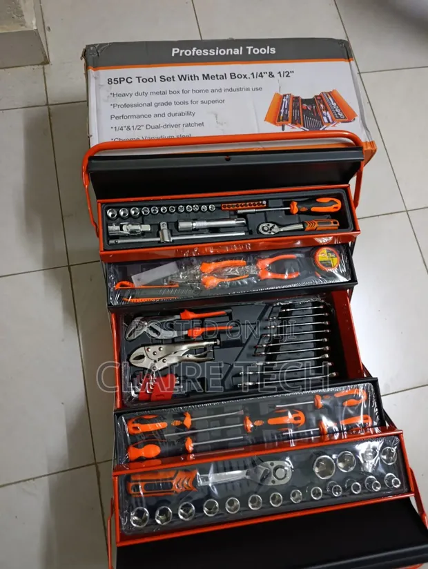 85-Piece Mechanical Tool Set with Foldable Toolbox - 1