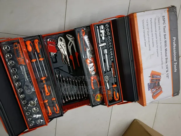85-Piece Professional Mechanical Tool Set with Foldable Case - 1