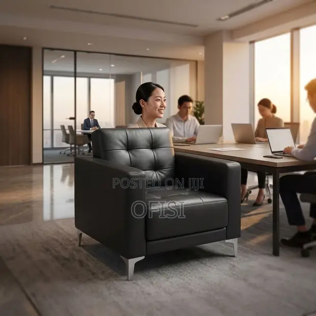 Executive Office Leather 1-Seater Sofa - 1