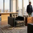 Executive Office Leather 1-Seater Sofa - 5