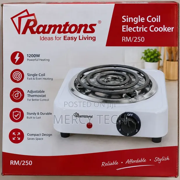 Ramtons RM/250 Jiko la Umeme la Coil Moja - 1