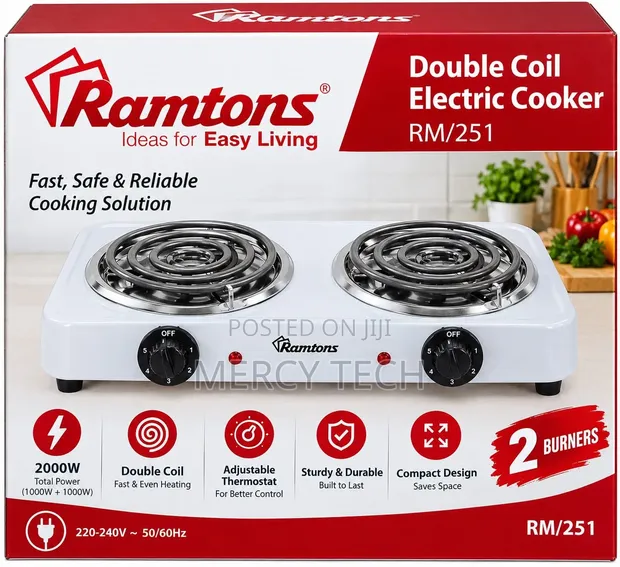 Ramtons RM/251 Double Coil Electric Cooker - 1