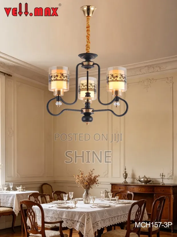 3-Tier Glass Chandelier - 1