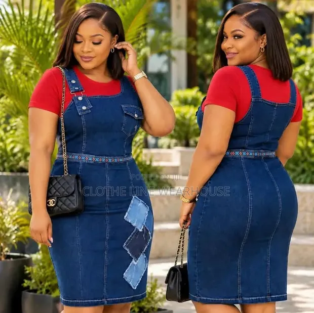 Brand New Denim Dungaree Dress - 1