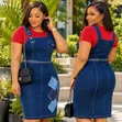 Denim Dungaree Dress Mpya Kabisa - 1