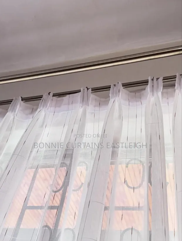 Gold Sheers Curtains with Hooks for Offices - 1