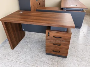 Modern Executive Office Desk with 3-Drawer Pedestal