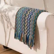 Bohemian Knitted Throw Blanket with Tassels - 2