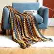 Bohemian Knitted Throw Blanket with Tassels - 3