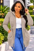 Premium Women's Cable Knit Hooded Cardigan - 2