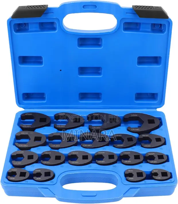 Set ya Spana za Crow Foot 19 Pcs, 8-32mm Flare Nut Wrench Kit - 1