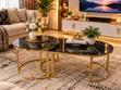 Imported Marble Top Coffee Table with Shelf - 2