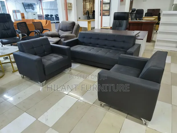 Premium Leather Executive Office Sofa Set 3+1+1 - 1