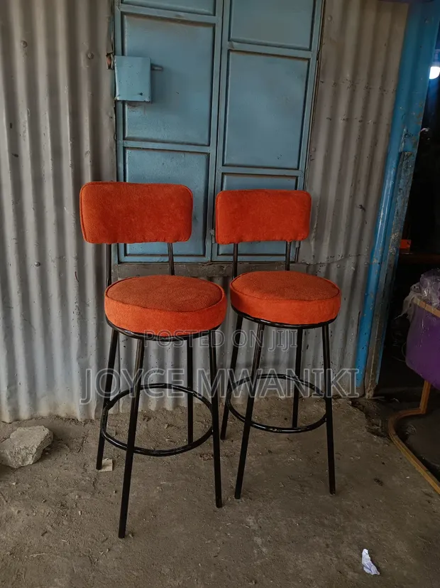 Orange Counter Stools / Kitchen Island Chairs - 1