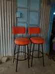Orange Counter Stools / Kitchen Island Chairs - 2