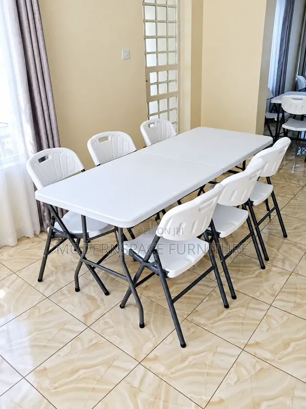 Portable Folding Dining & Event Table and Chairs Set - 1