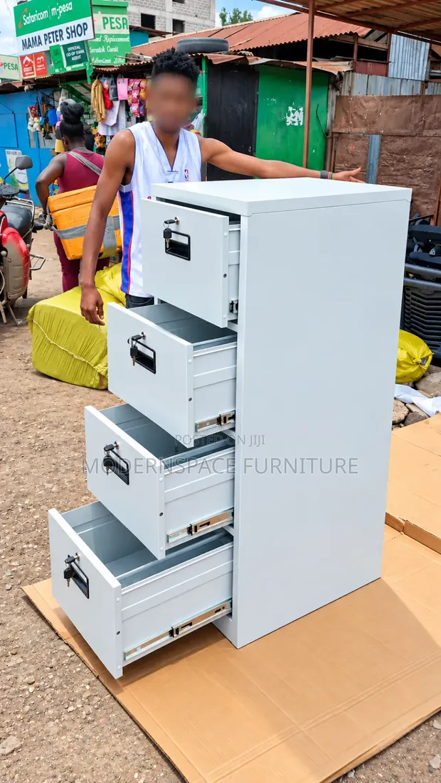 4 Drawer Metal Filing Cabinet with Lock - 1