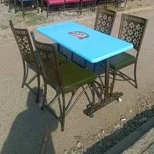 Restaurant Set with 4x2 Table and Powder Coated Frames