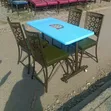 Restaurant Set with 4x2 Table and Powder Coated Frames - 2