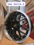 18" 5x114.3 BBS Wheels - Black with Polished Lip - 2