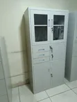 Boss Office Products Steel File Cabinet with Lockable Glass Doors & Drawers - 5