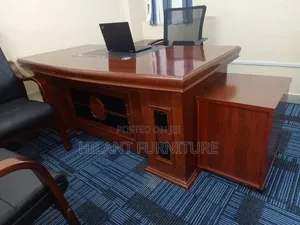 Mahogany 1.6m Executive Office Chair with Movable Pedestals