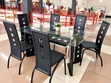 6-Seater Dining Set ya Kioo - Viti Vyeusi vya Kisasa - 2