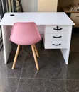 Modern Office Desk with Plastic Chair - White - 1
