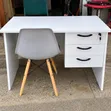 Modern Office Desk with Plastic Chair - White - 2