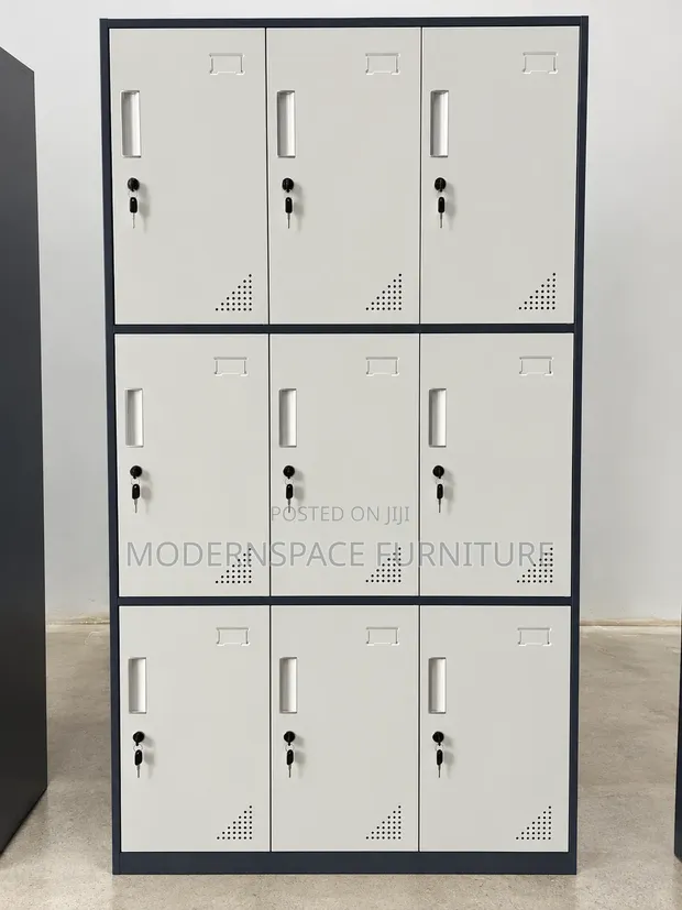 9-Door Metal Lockers / Staff Storage Cabinet - 1