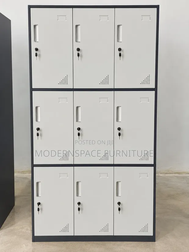 Boss Office Products 9-Door Metal Staff Cabinet - 1