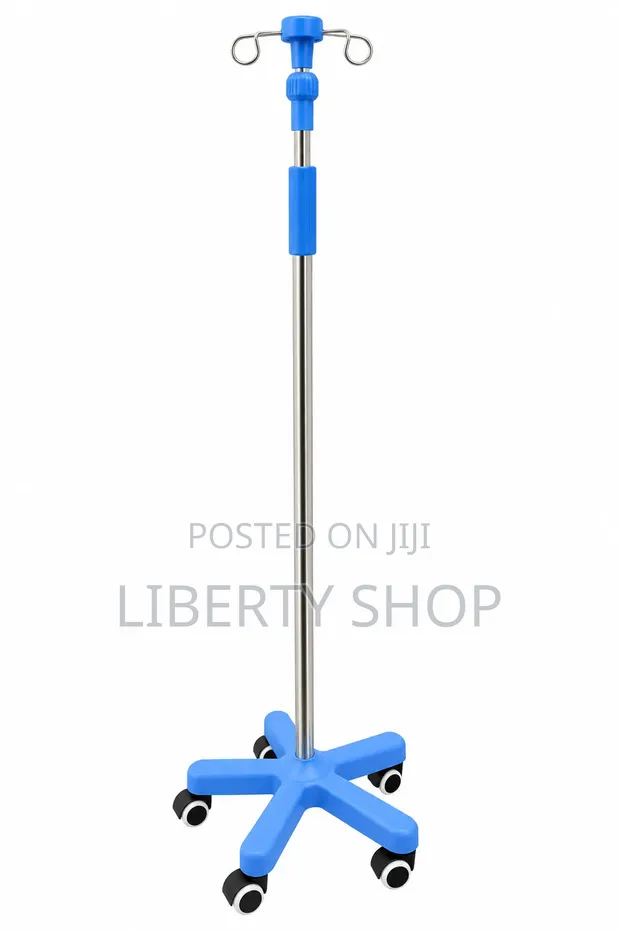Adjustable Medical Drip Stand with Stable Base - 1