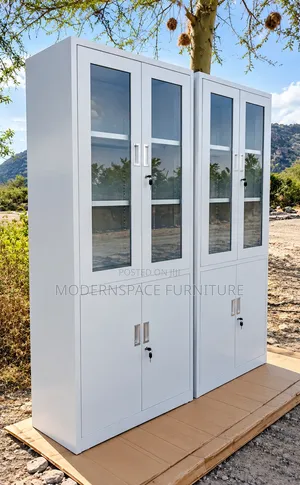 Steel Office Cabinet with Glass Doors
