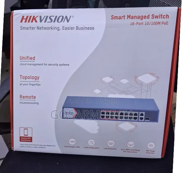 Hikvision 16-Port PoE Smart Network Switch - 1