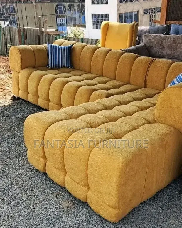 5 Seater L-Shaped Bubble Sofa - Njano - 1