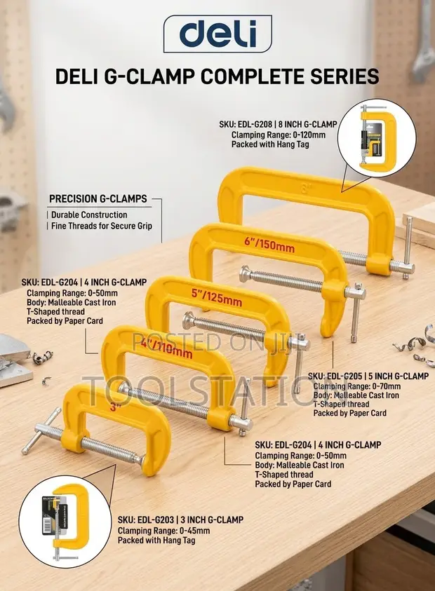 G Clamps - All Sizes (3" to 8") Heavy Duty - 1