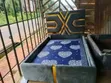 4x6 Dark Grey Gold Trim Bed Frame - 1