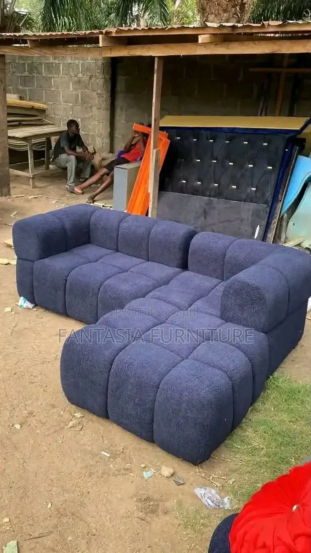 Kochi ya Sehemu 5 za Navy Blue (Bubble Sofa) - 1