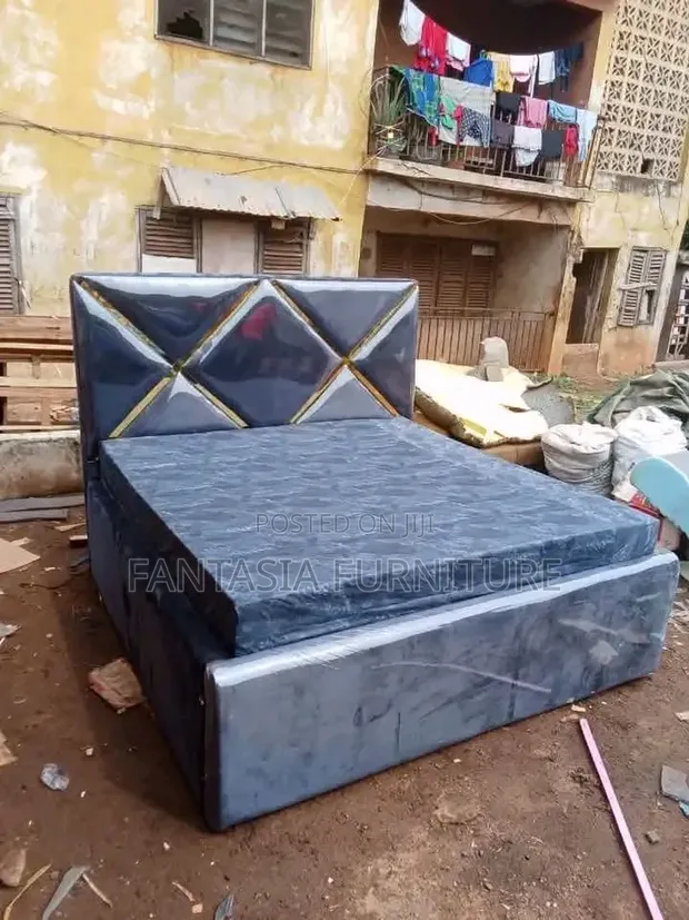 5x6 Dark Grey Gold Scent Bed Frame - 1
