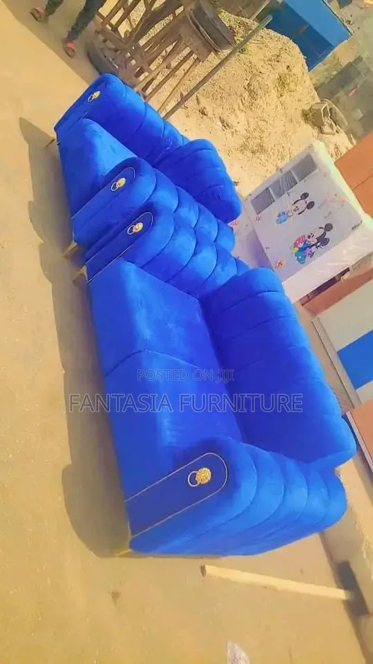 3 Seater + Armchair Royal Blue Sofa Set - 1