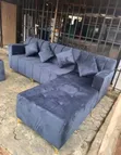 7 Seater Dark Grey L-Shaped Sectional Sofa - 2