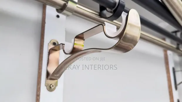 Smooth Double Curtain Rod Brackets - All Colours - 1