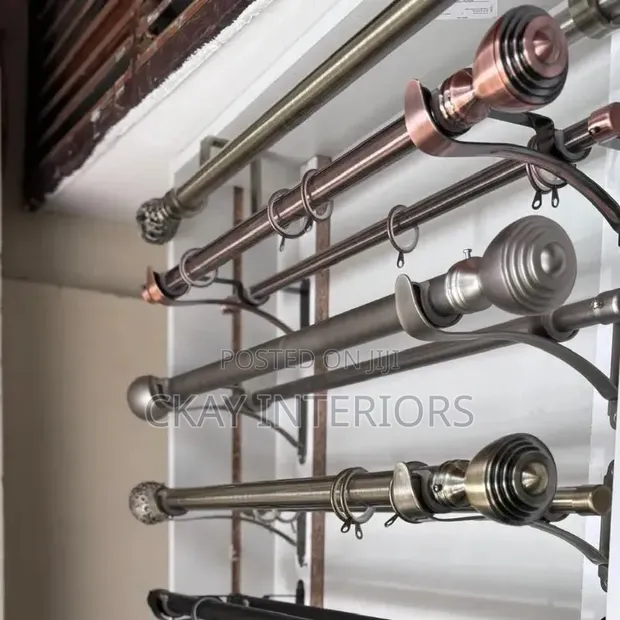 Powder Coated Curtain Rods - Sleek Finish - 1