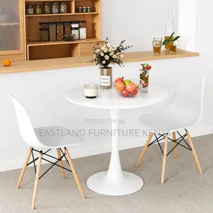 Elegant White Tulip Dining Table Set with 2 Chairs